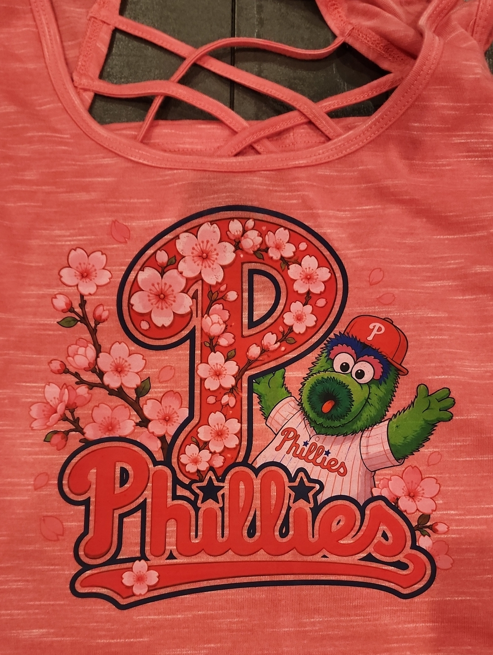 Pink Phillied Strappy Back Tank Top